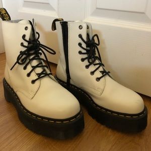 White platform doc martens